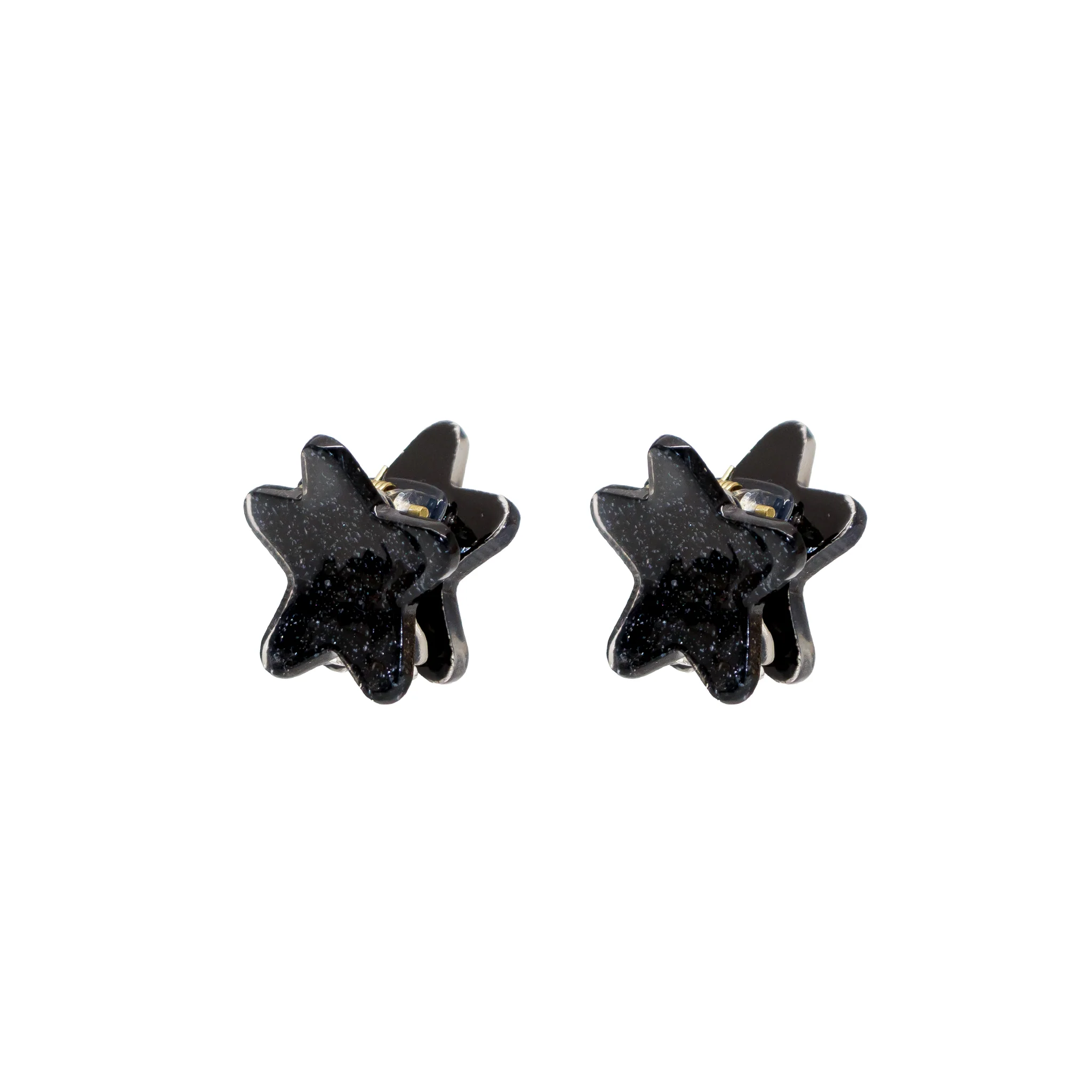 Baby Star Clip Set in Black Tinsel - Image 2