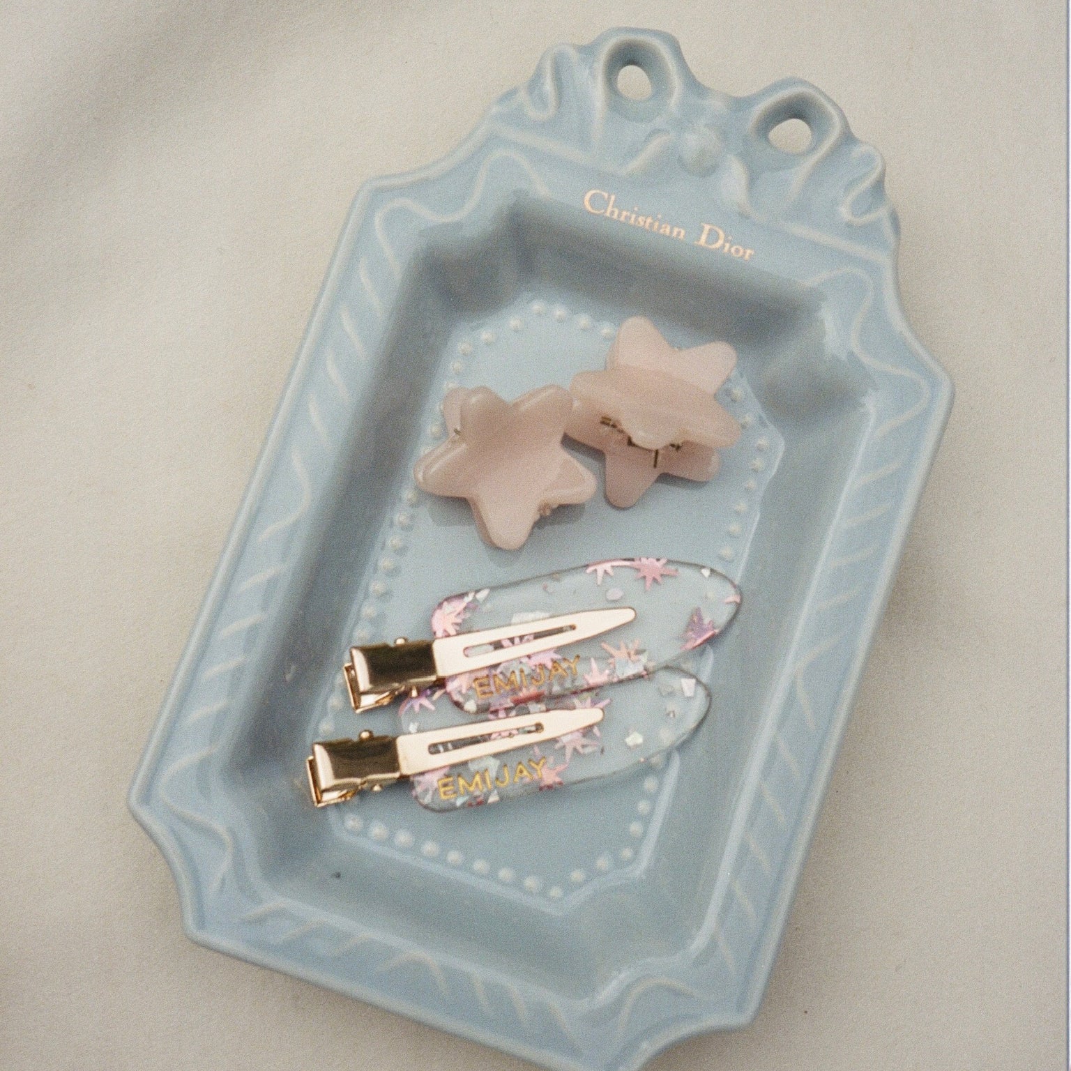 Baby Star Clip Set in Blush - Image 3