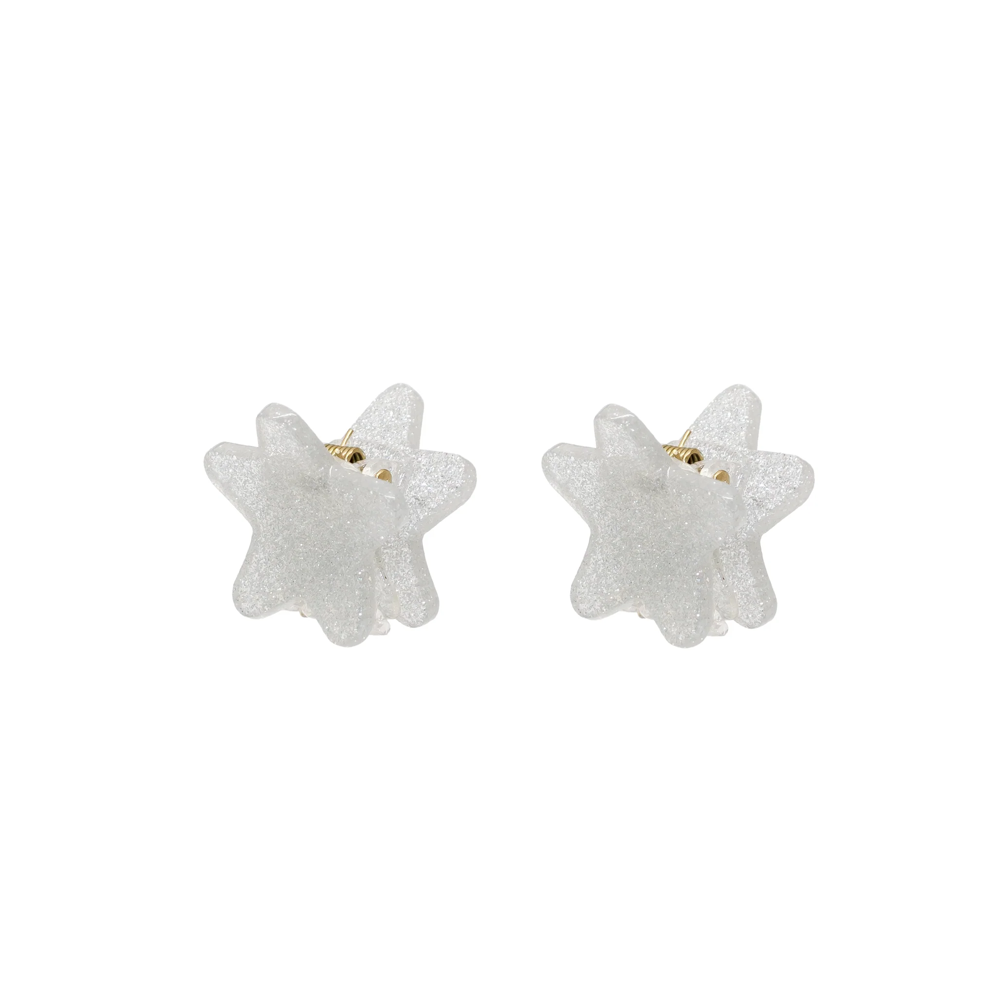 Baby Star Clip Set in Silver Tinsel - Image 2