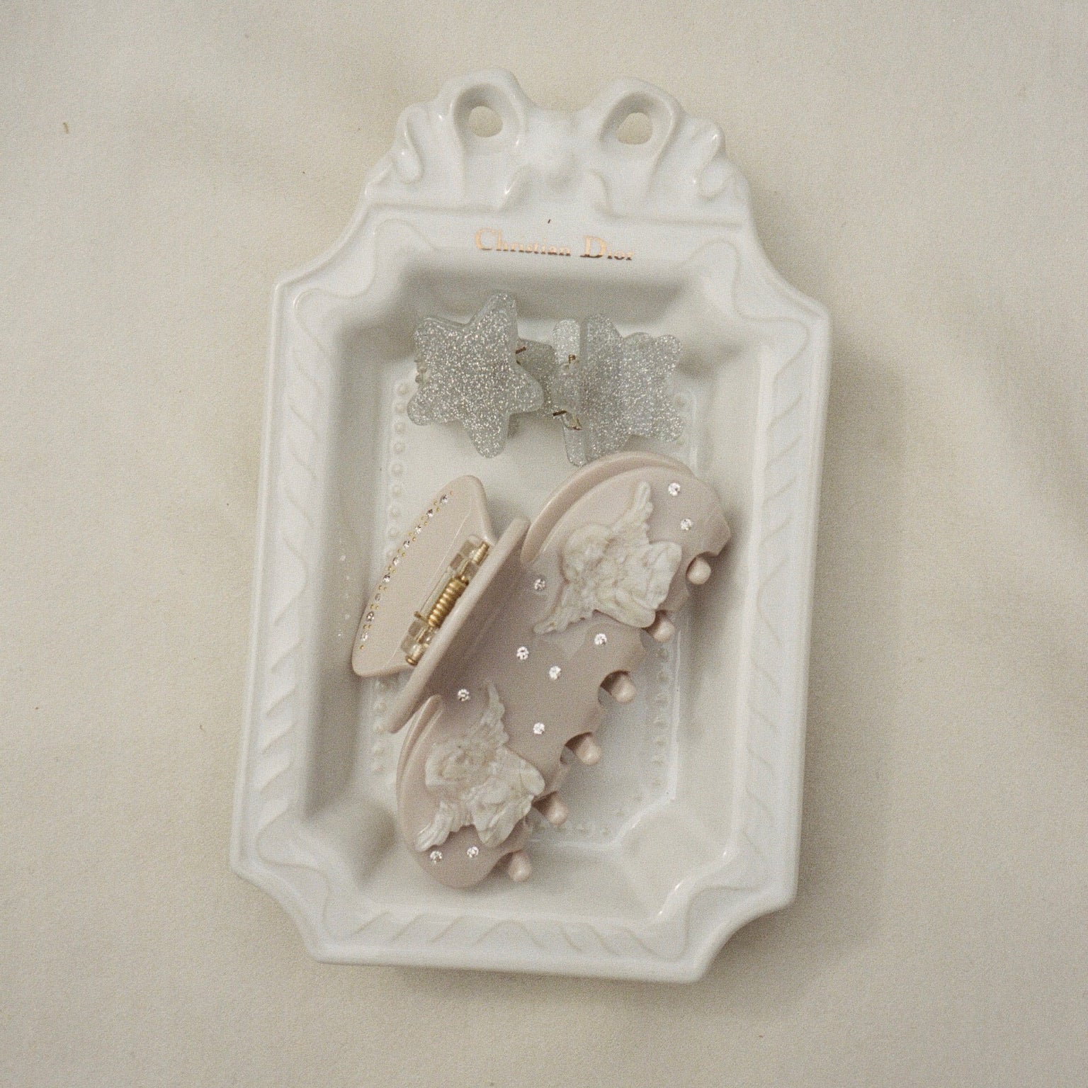 Baby Star Clip Set in Silver Tinsel - Image 3