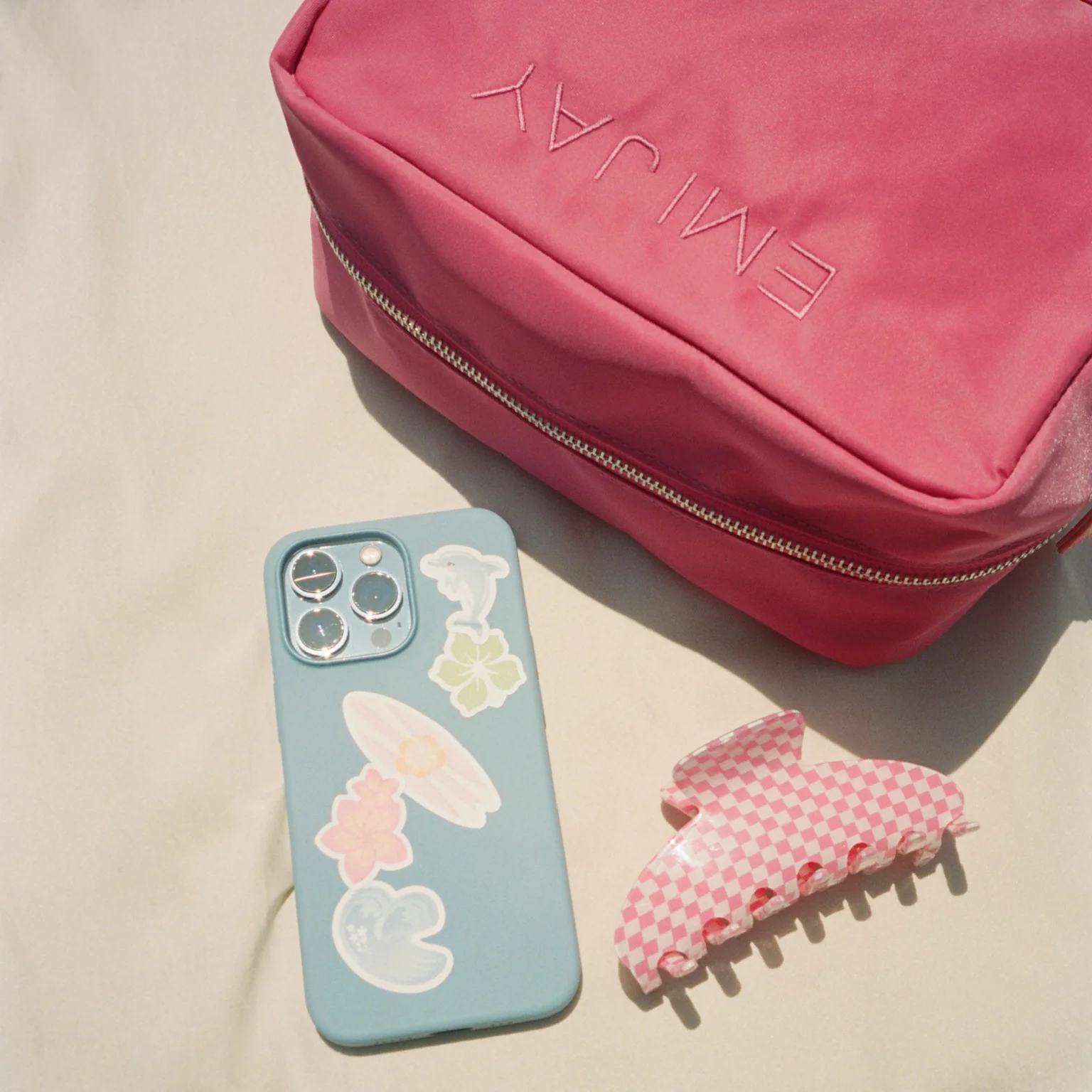 Emi Jay Nylon Pouch in Pink - Image 3