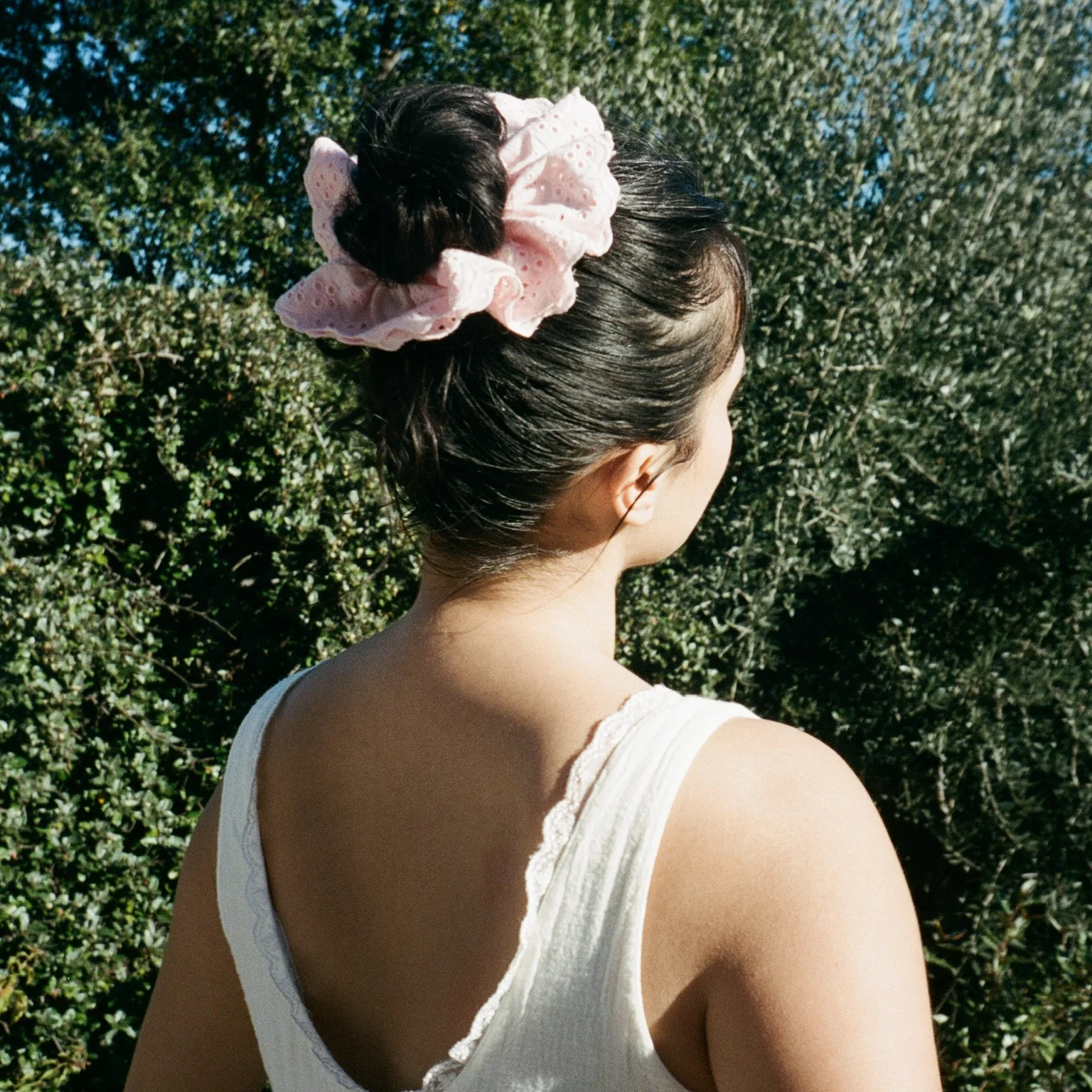 Eyelet Scrunchie in Cherry Blossom - Image 2