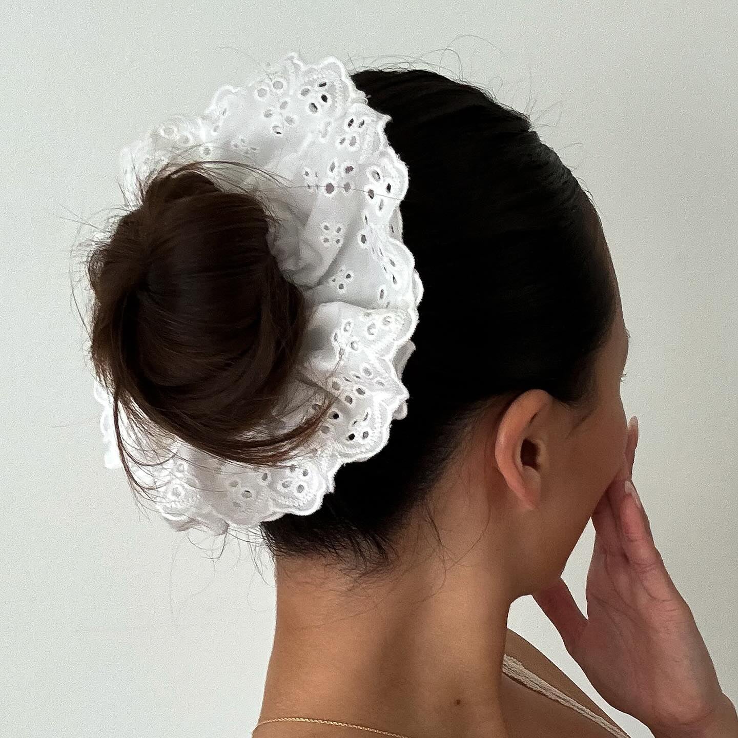 Eyelet Scrunchie in Daffodil - Image 2