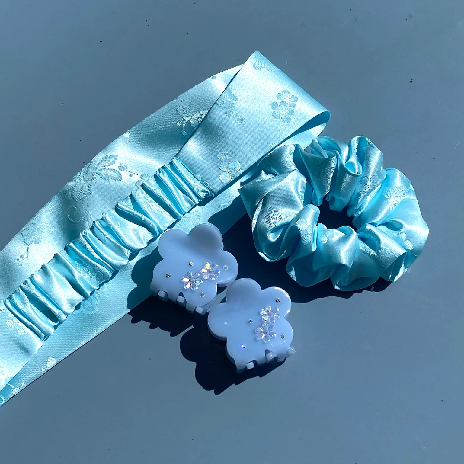 Hanbok Scrunchie in Blue Nabi - Image 2