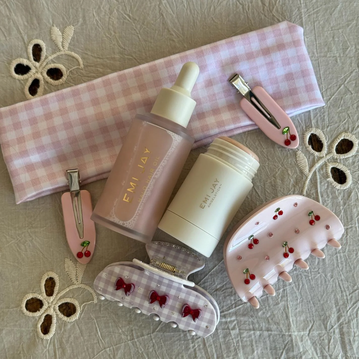 Infinity Headband in Baby Pink Gingham - Image 2