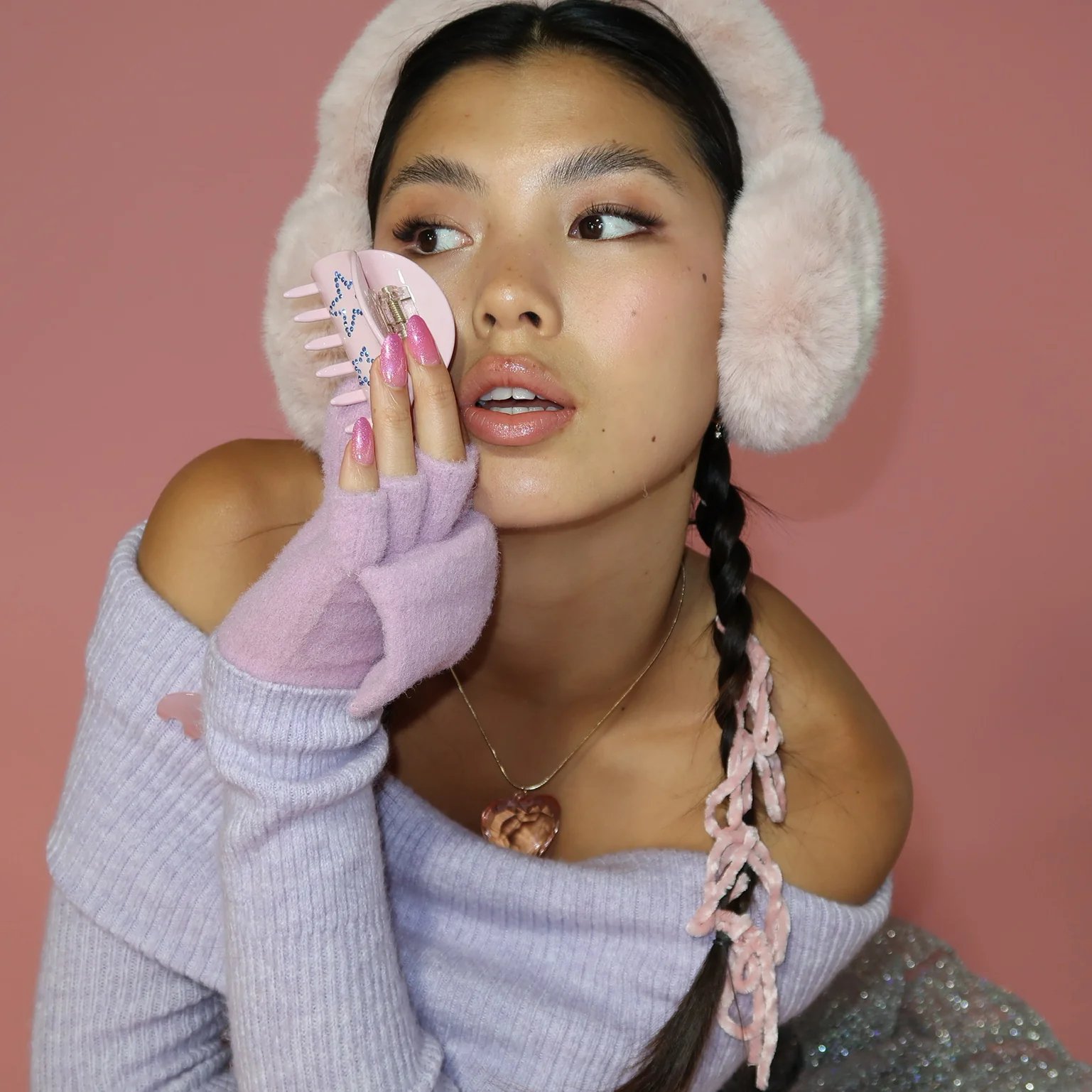 Luna Clip in Pink Flurry - Image 3