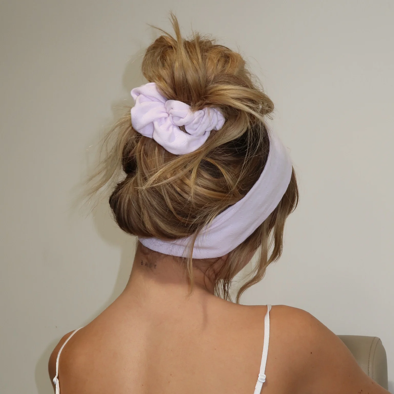 Pointelle Headband in Frosted Lilac - Image 2