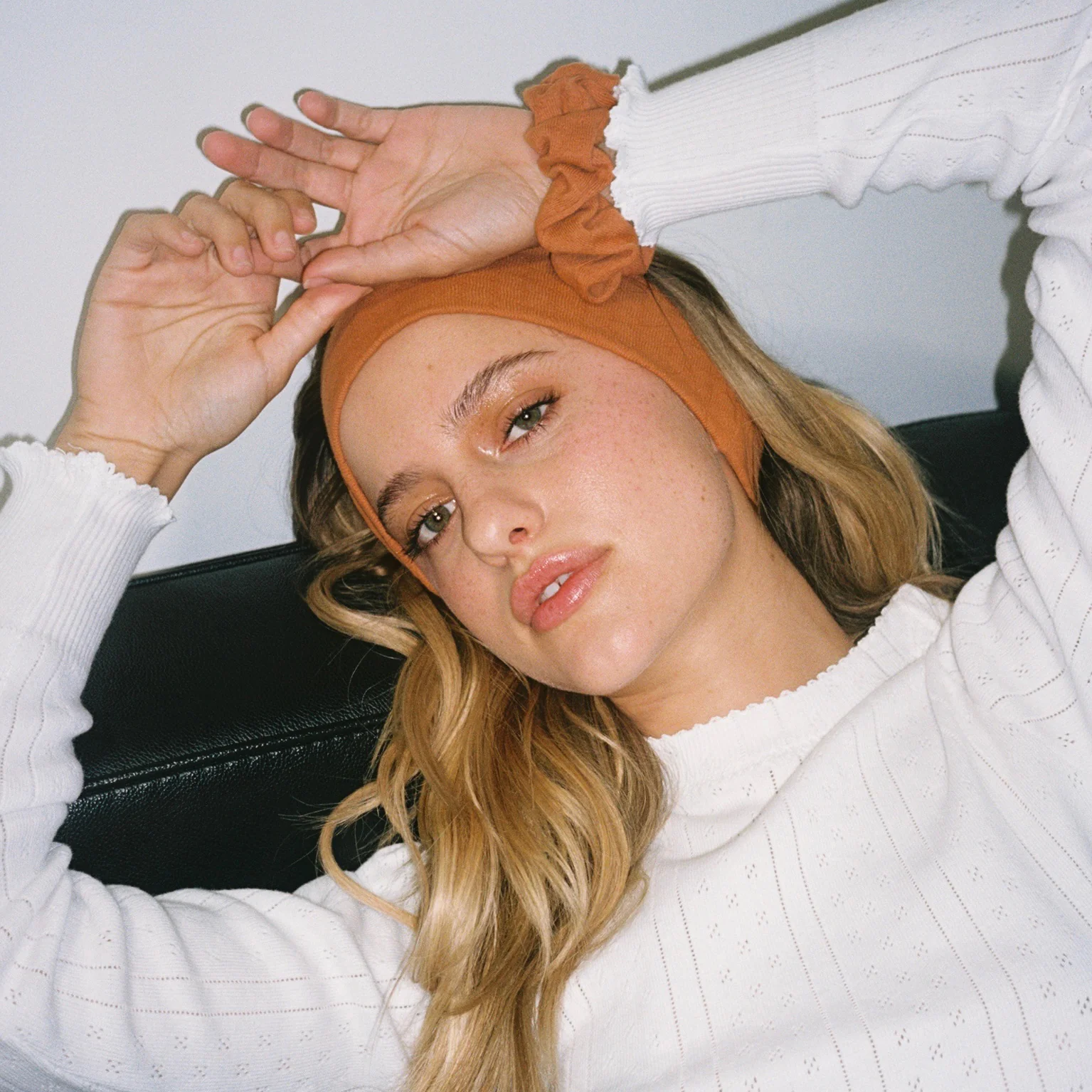 Pointelle Headband in Spice - Image 3
