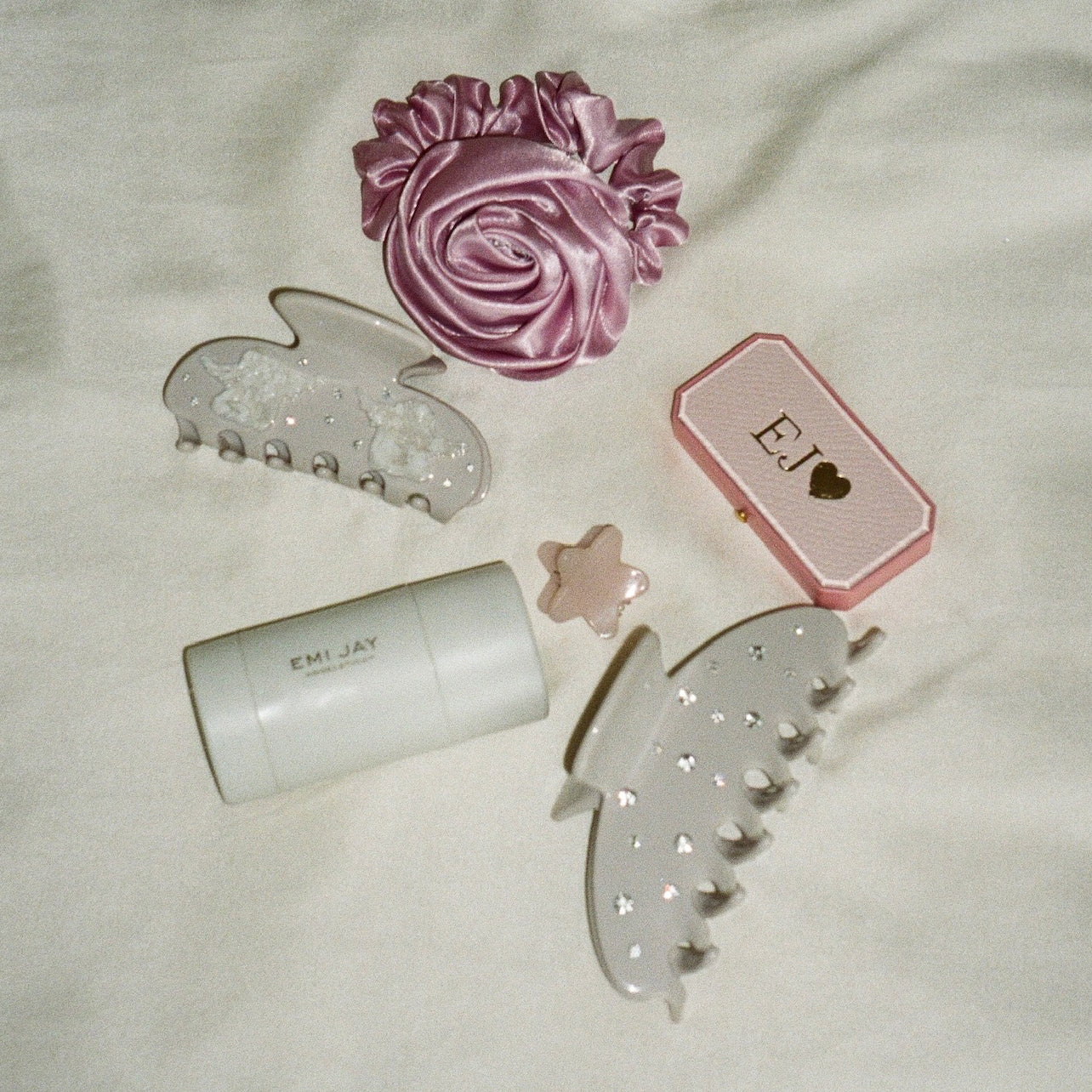 Rosette Scrunchie in Candy Pink - Image 2
