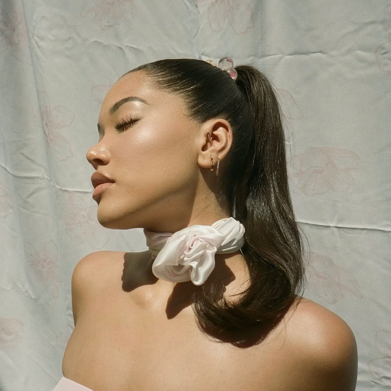 Sugar Blossom Head Scarf in Milk - Image 3