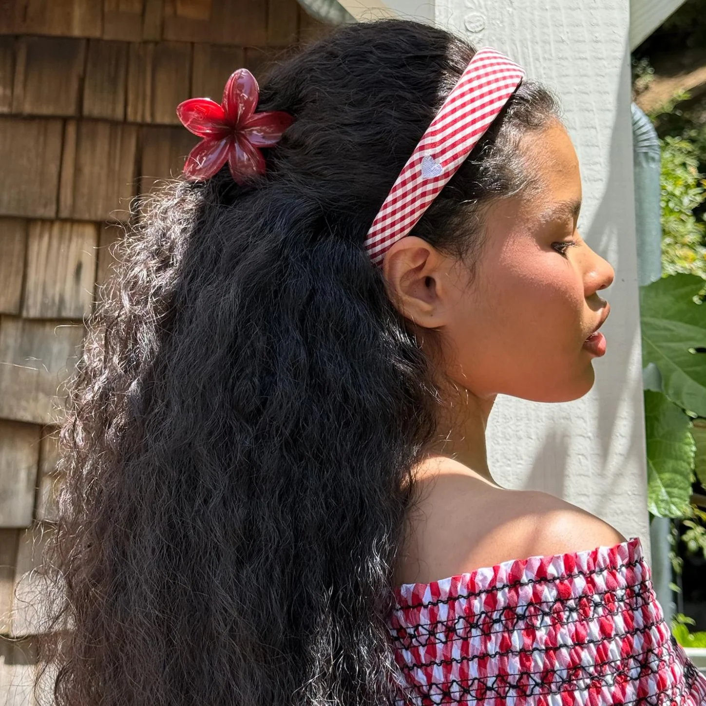 Halo Headband in Cherry Gingham - Image 4